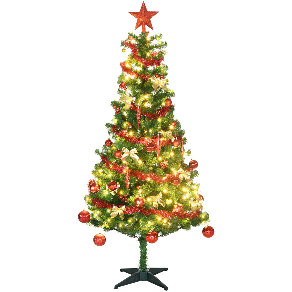 Everglow Warm LED PreLit Green Artificial Christmas Tree 6ft Wilko