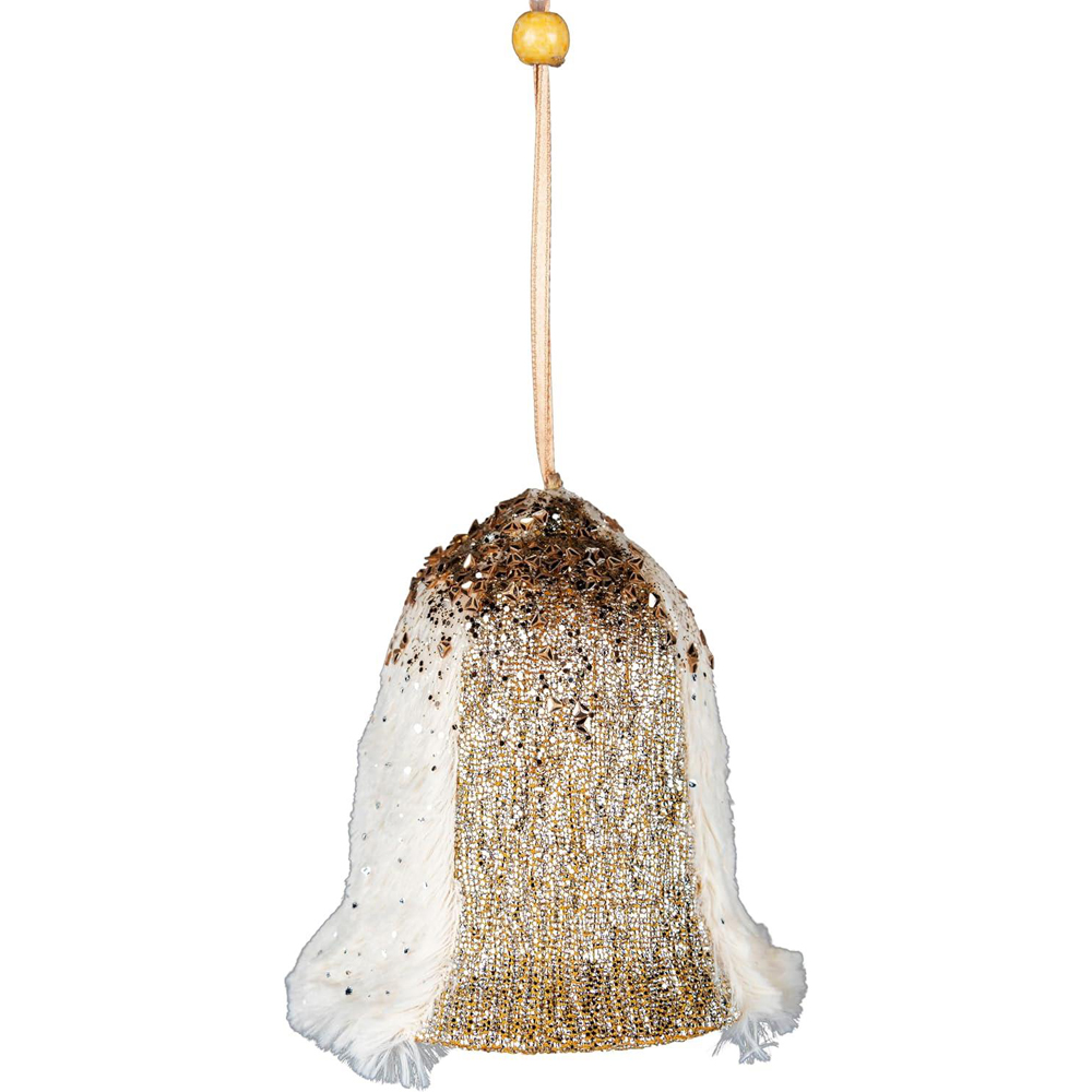 Shatchi Gold Santa Bell Hanging Christmas Decoration 3 Pack | Wilko