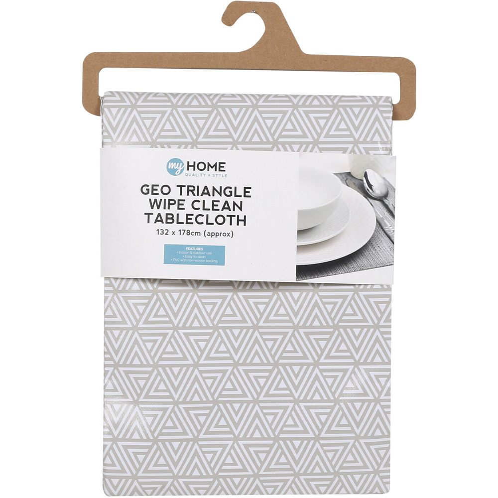 Triangular Tablecloth My Home Geo Triangle PVC Tablecloth 132 x 178cm | Wilko