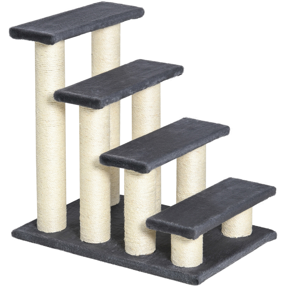 PawHut Navy Blue 4 Stairs Cat Steps Wilko