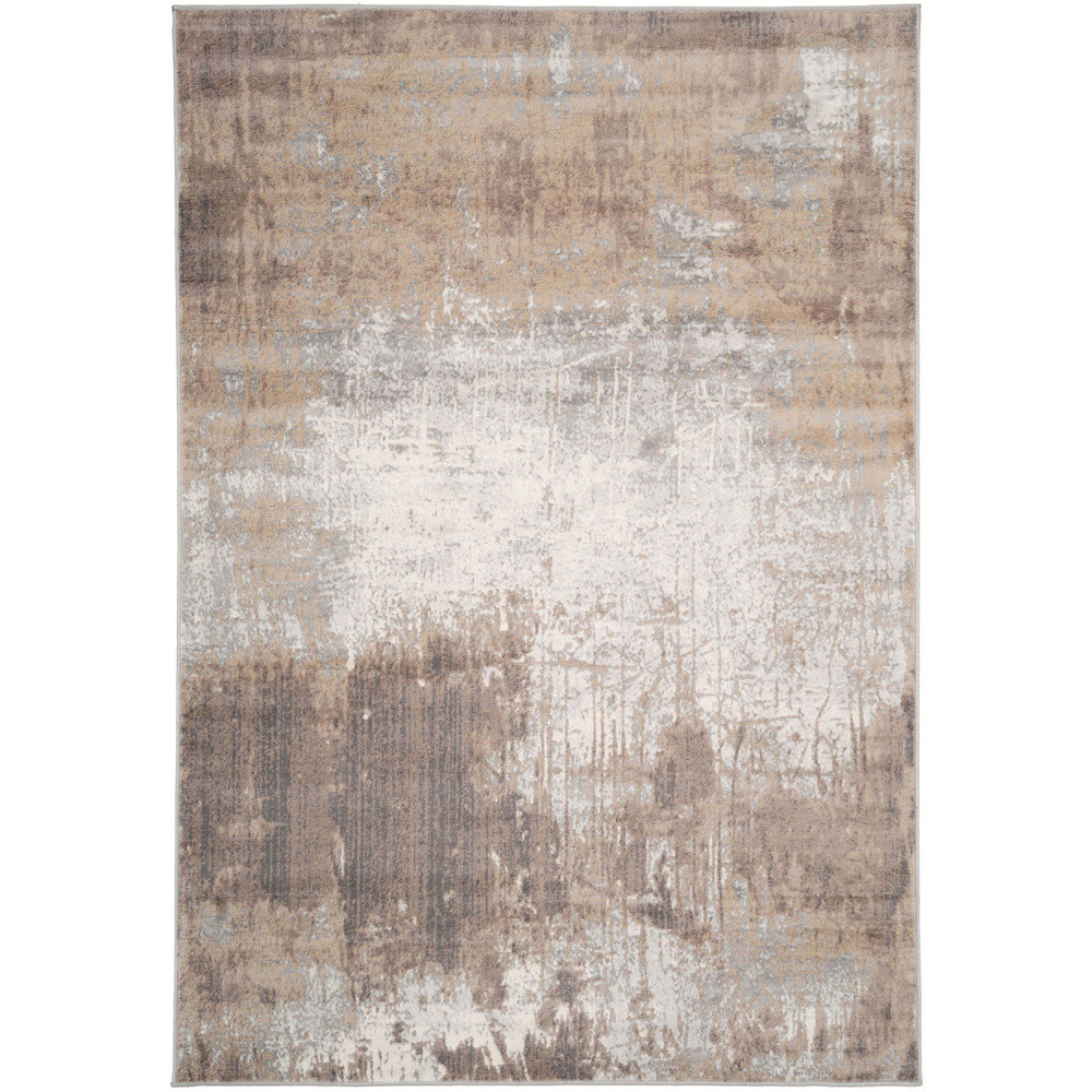Ntu Rug Kukoon Natural and Warm Greige Distressed Abstract Rug 230 x 160cm | Wilko
