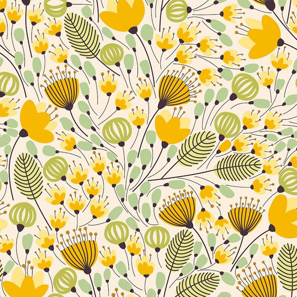 Bobbi Beck Eco Luxury Retro Maximalist Floral Yellow Wallpaper Wilko