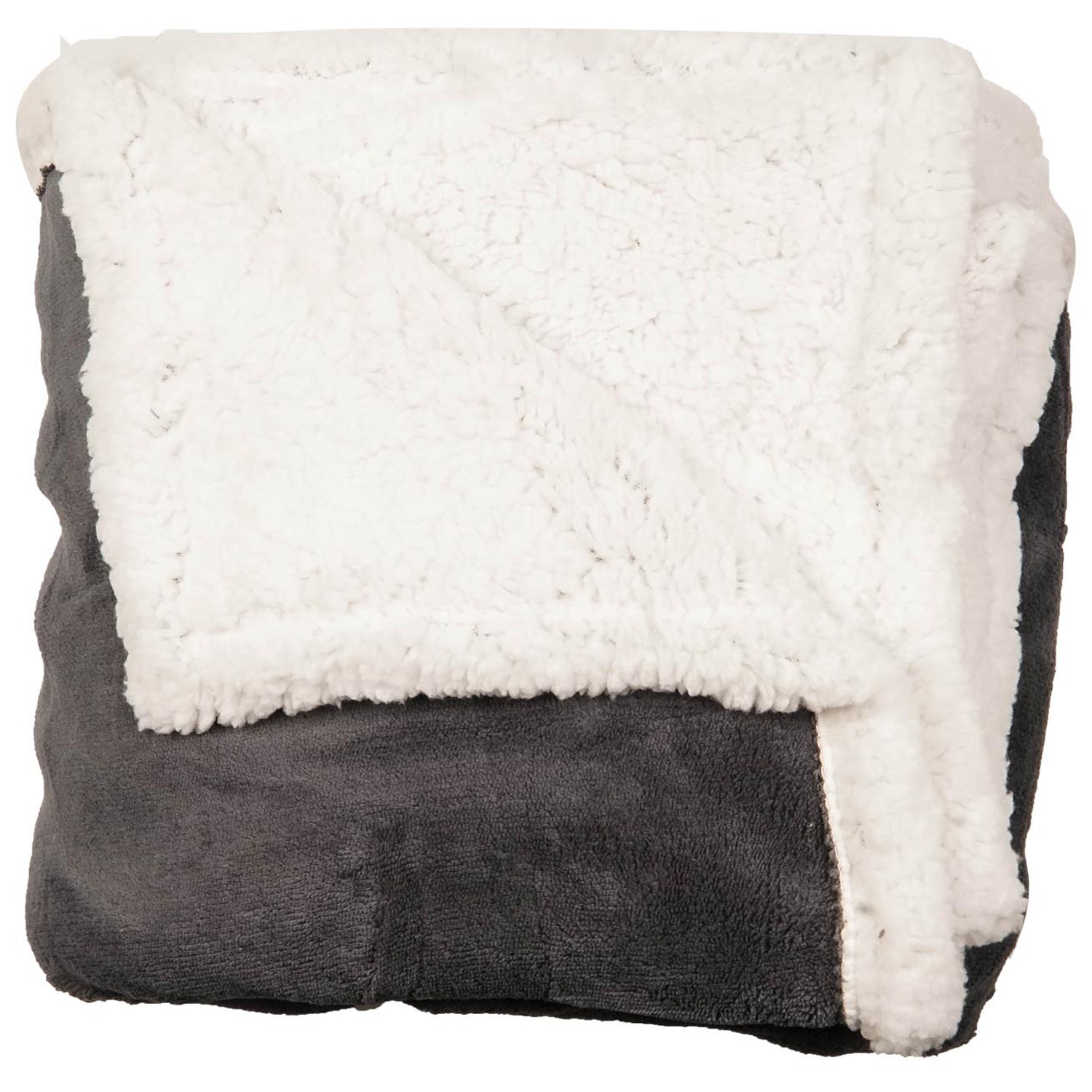 My Home Dark Grey Aspen Sherpa Throw 150 x 125cm Wilko