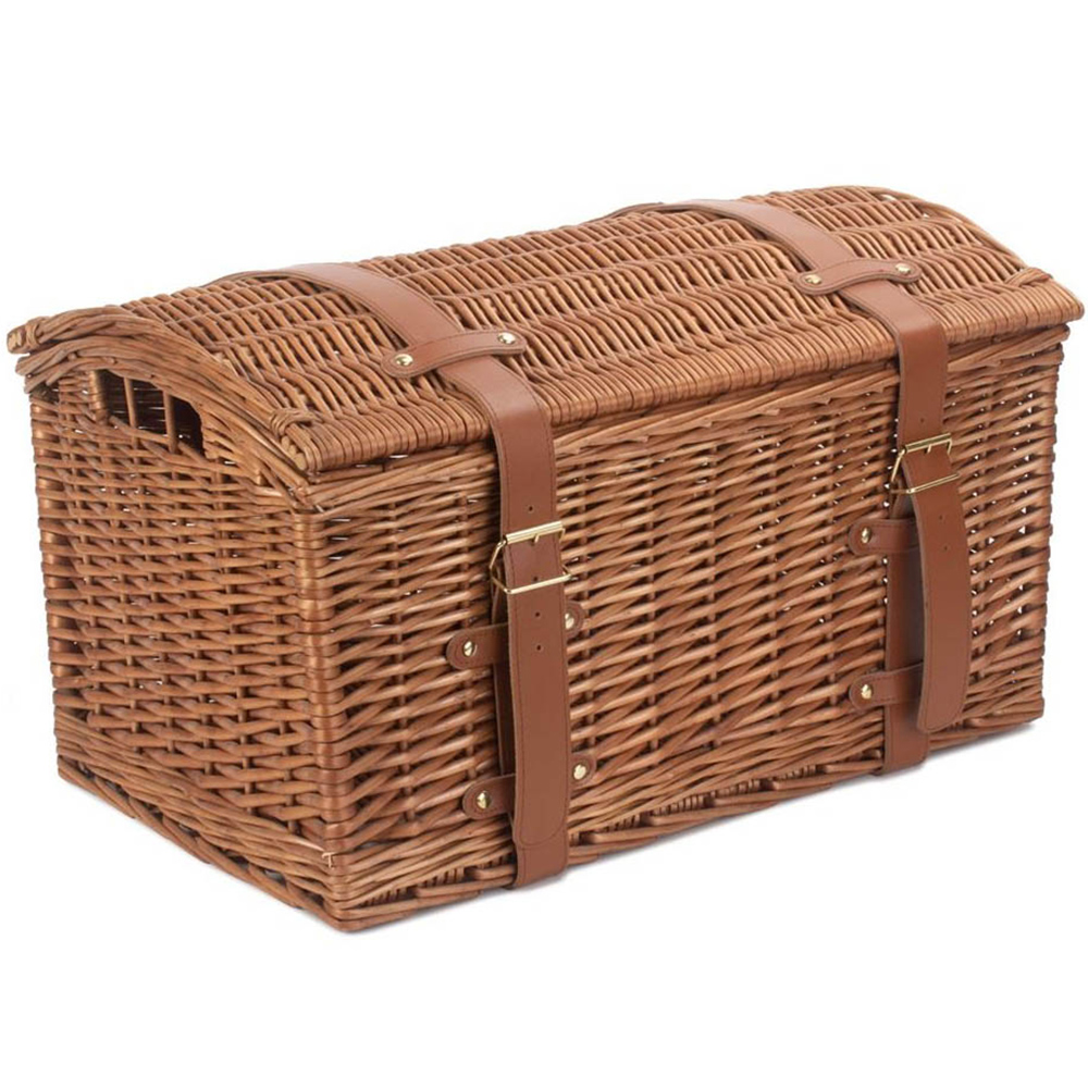 Red Hamper WH016 Getränkekorb Aus Weide - 44x44x21cm, Mit 4 Flaschen & 12 Gläsern, Braun
