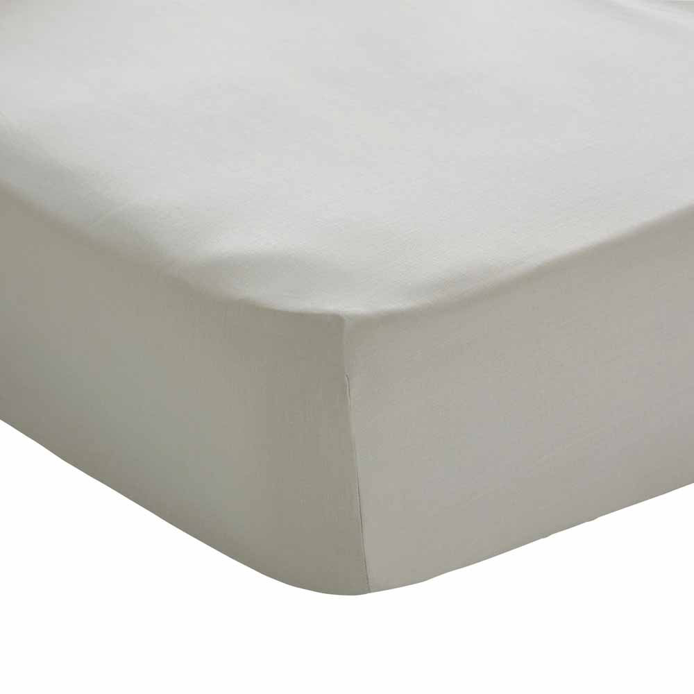 Wilko Easy Care Stone Single Fitted Sheet Wilko