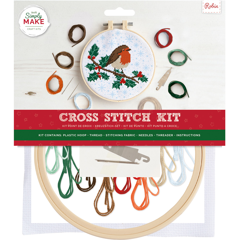 Simply Make Robin Cross Stitch Craft Kit Wilko