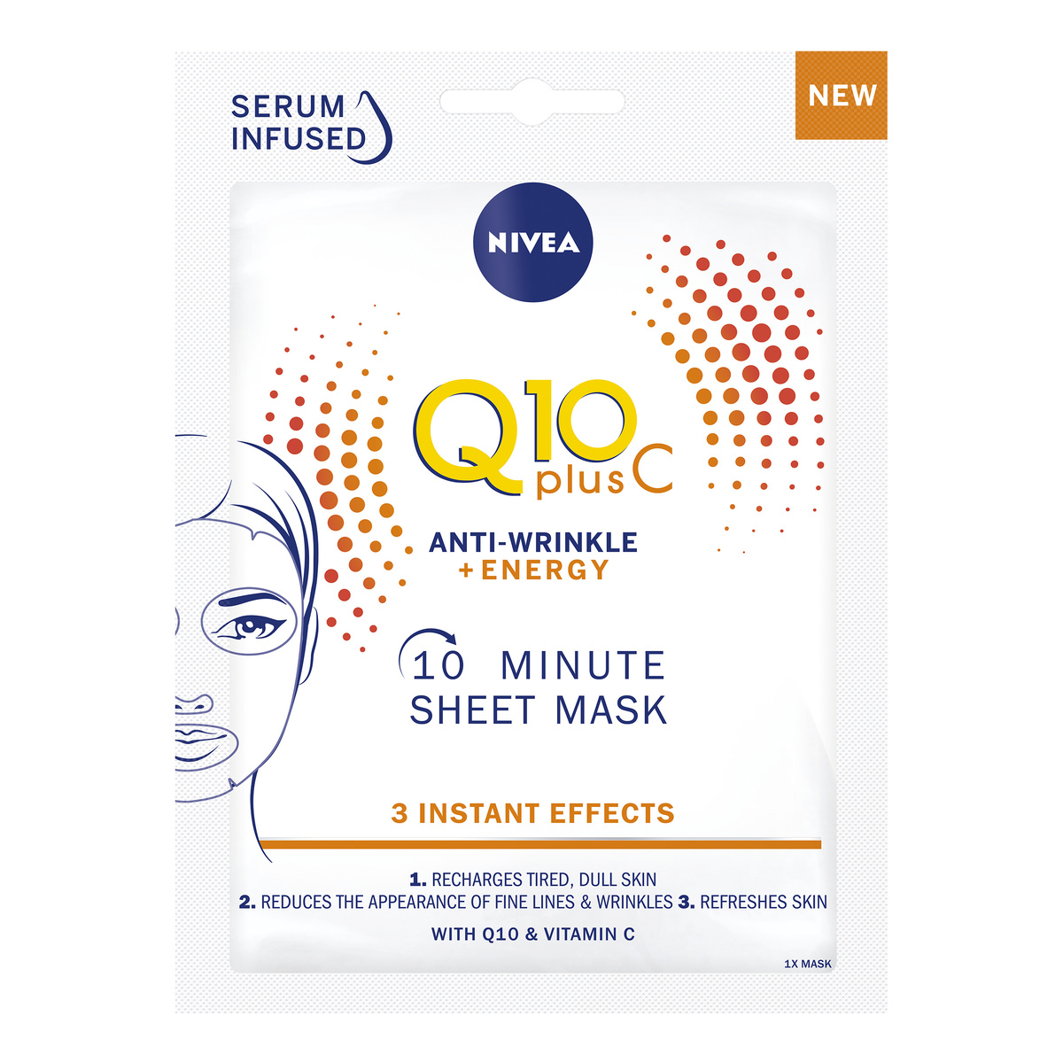 Nivea Q10 Power AntiWrinkle Face Sheet Mask 1 Sheet Wilko