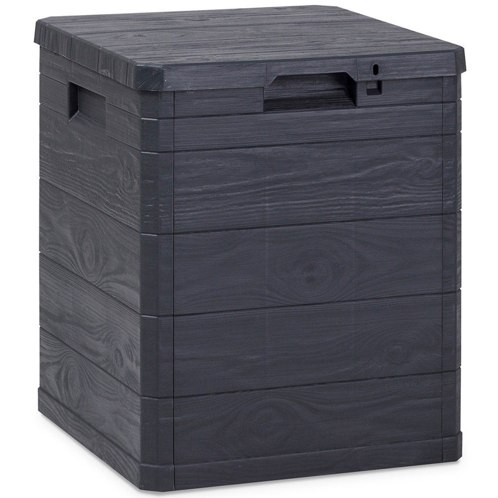 Grey Garden Storage Box 90L Capacity Weatherproof Outdoor Storage Bin