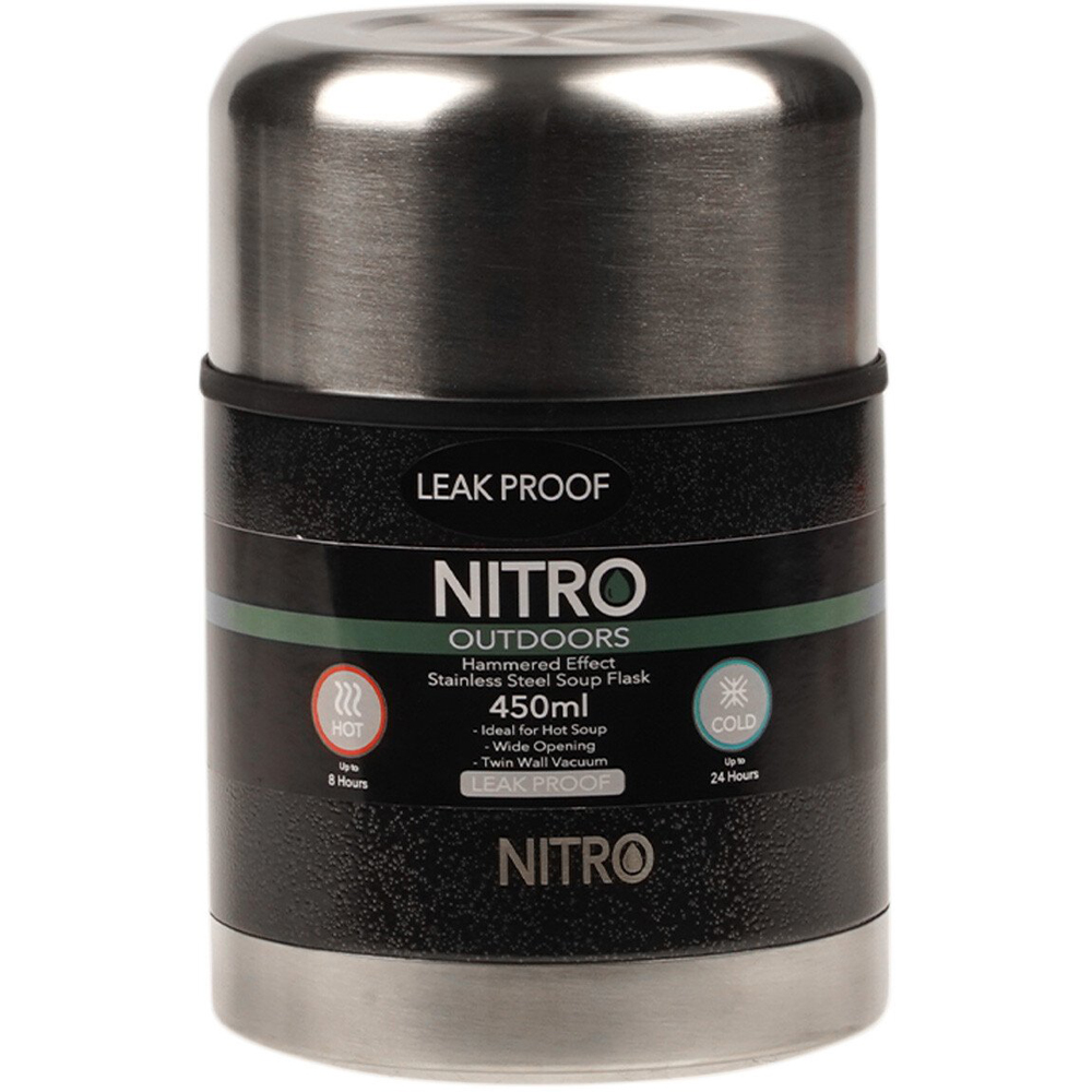 Nitro Hammered Stainless Steel Soup Vacuum Flask 450ml Wilko