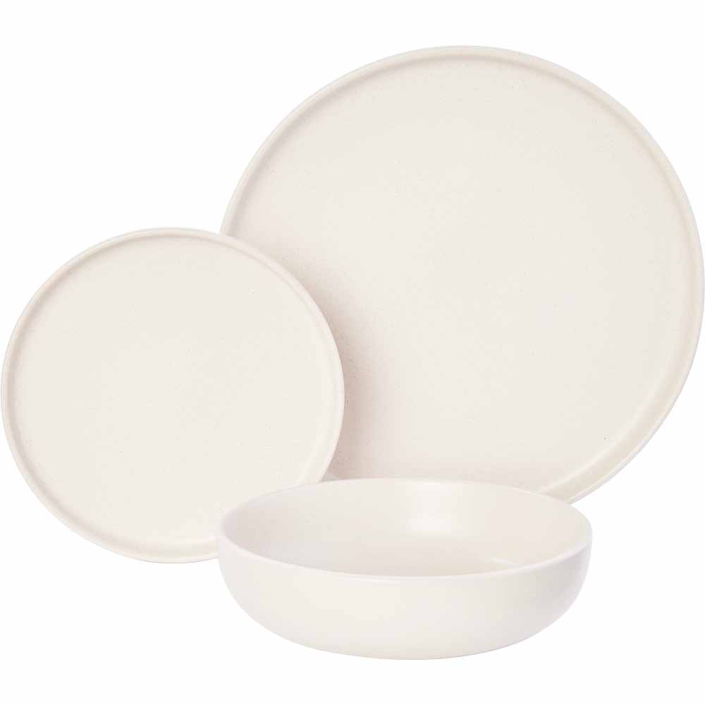 Wilko Cream Speckled Dinner Set 12pc Wilko