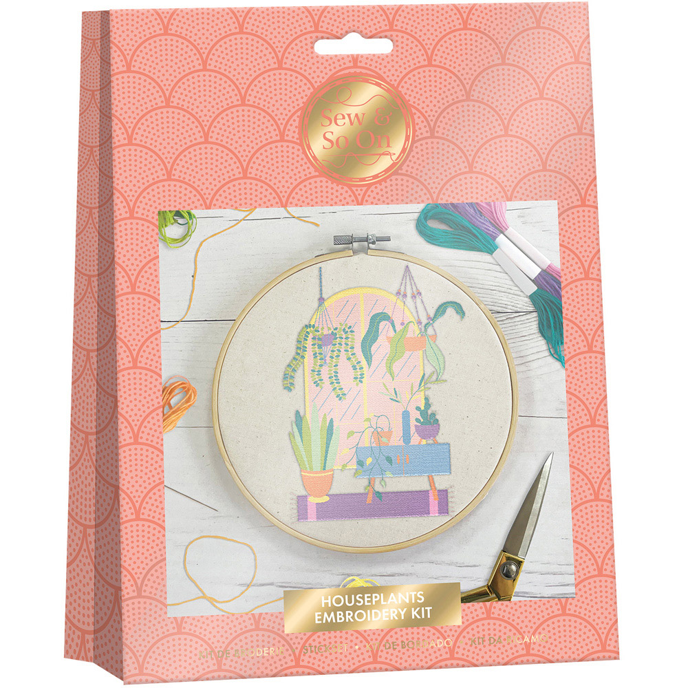Sew & So On Houseplants Embroidery Hoop Decoration Craft Kit Wilko