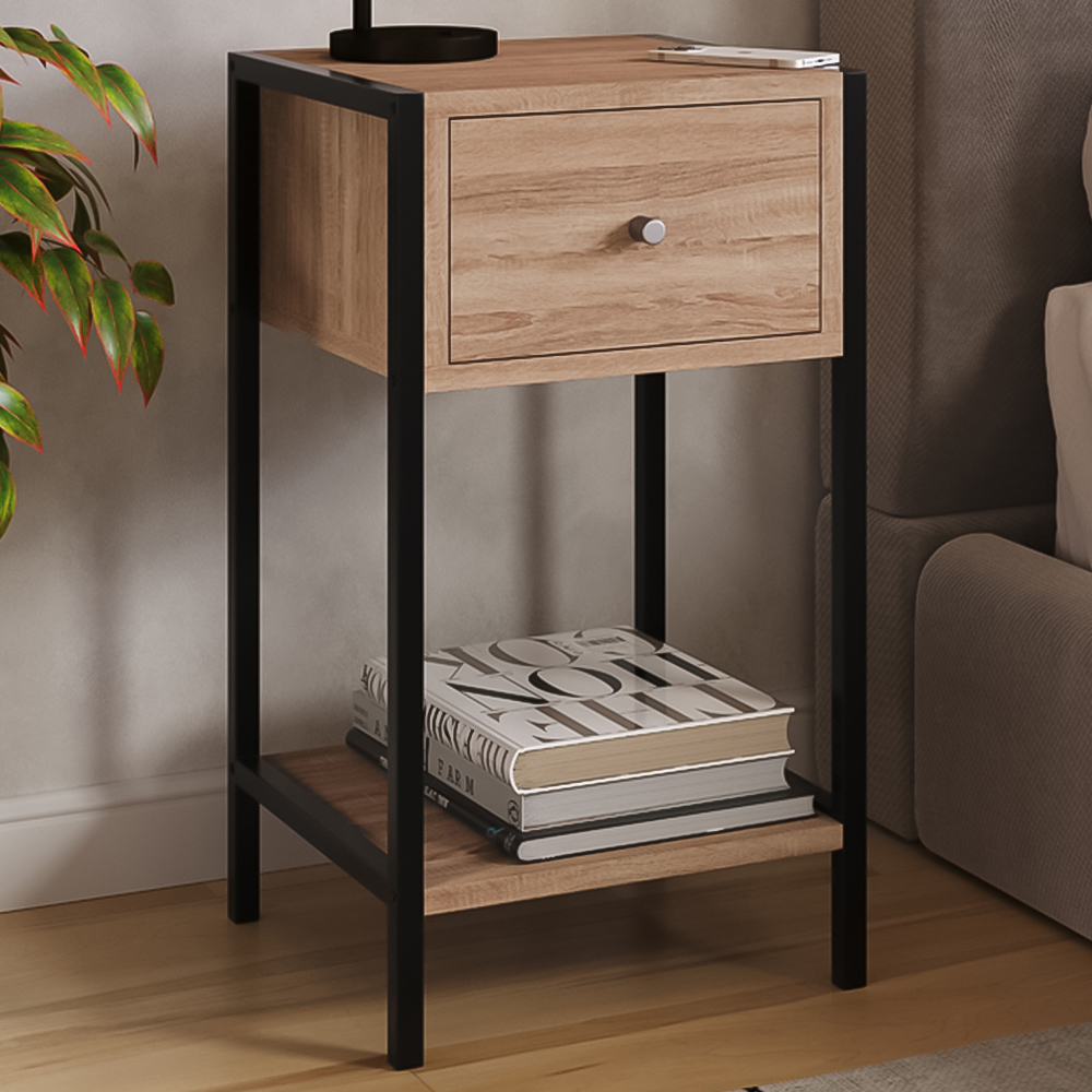 Core Products Kelly Single Drawer Single Shelf Oak Effect Compact ...
