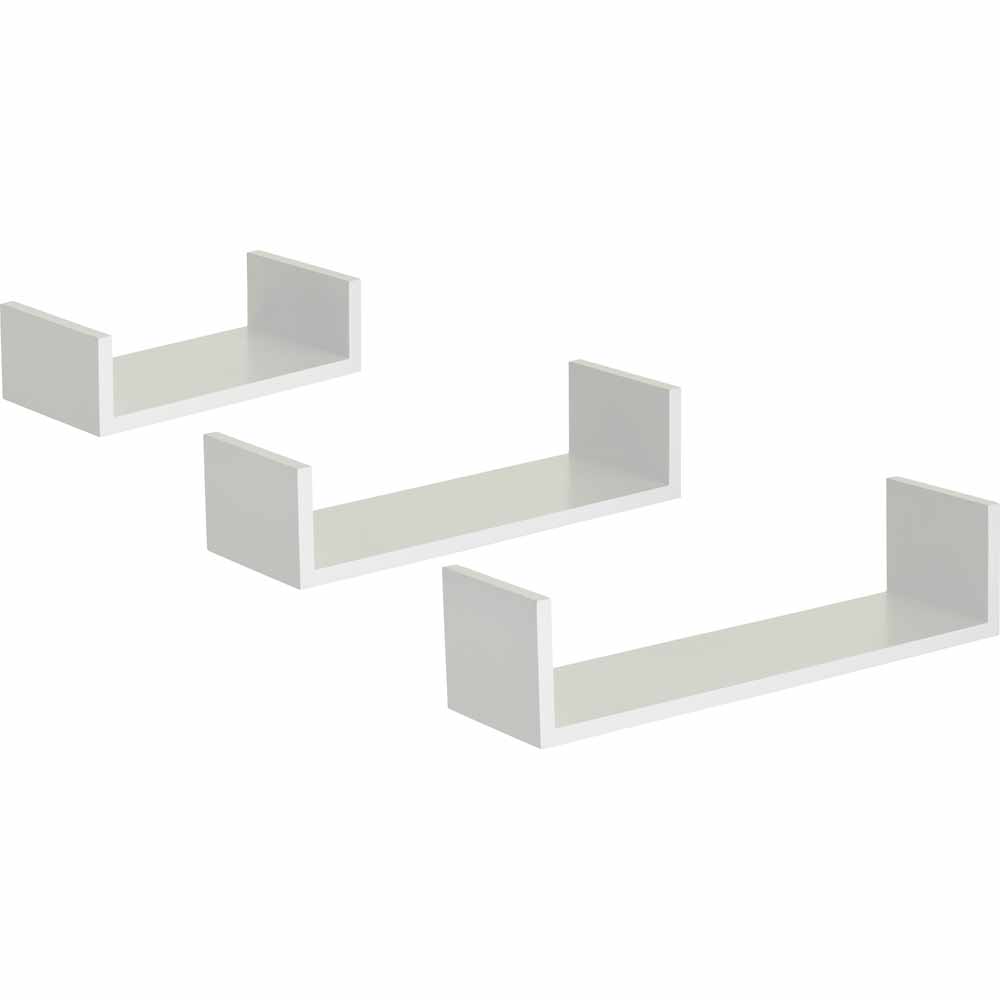Wilko Set 3 MDF Shelves White Wilko