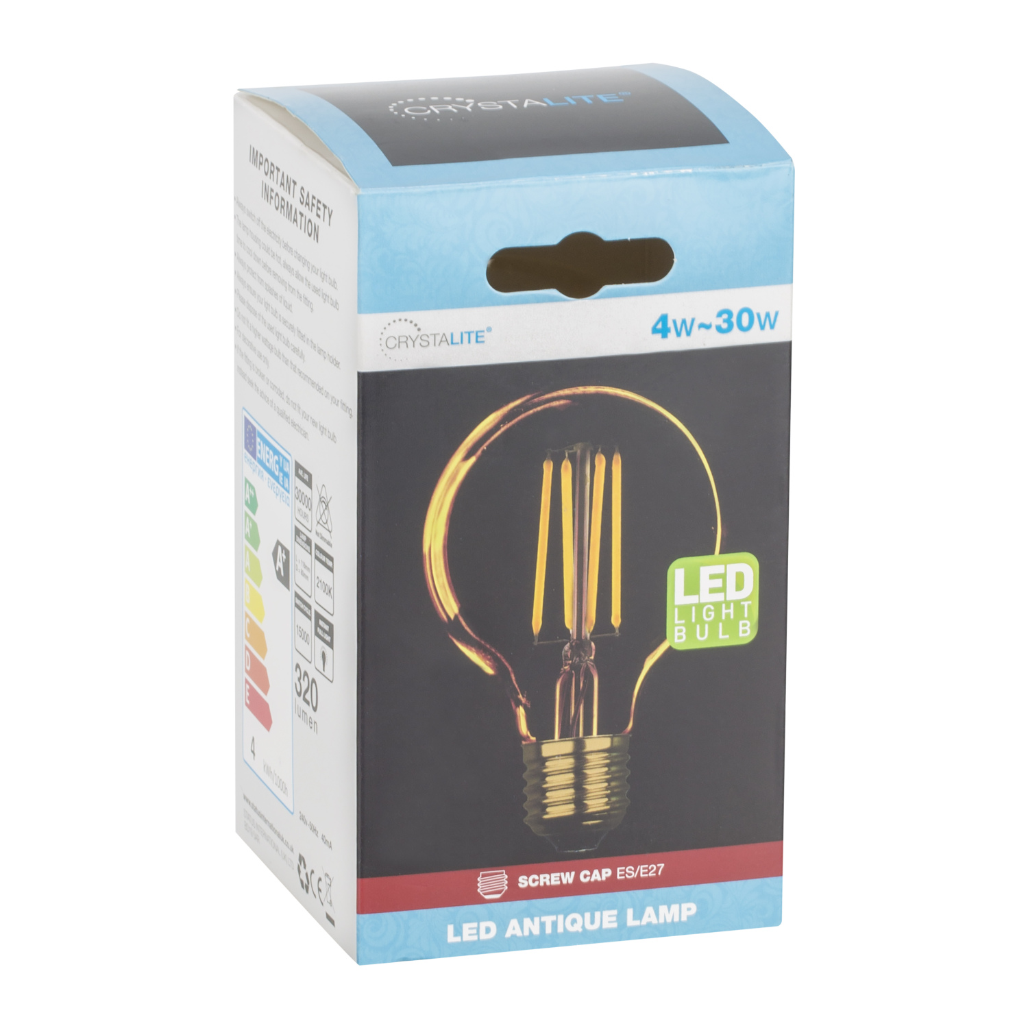 Crystalite Antique LED Filament G80 ES Bulb White Wilko