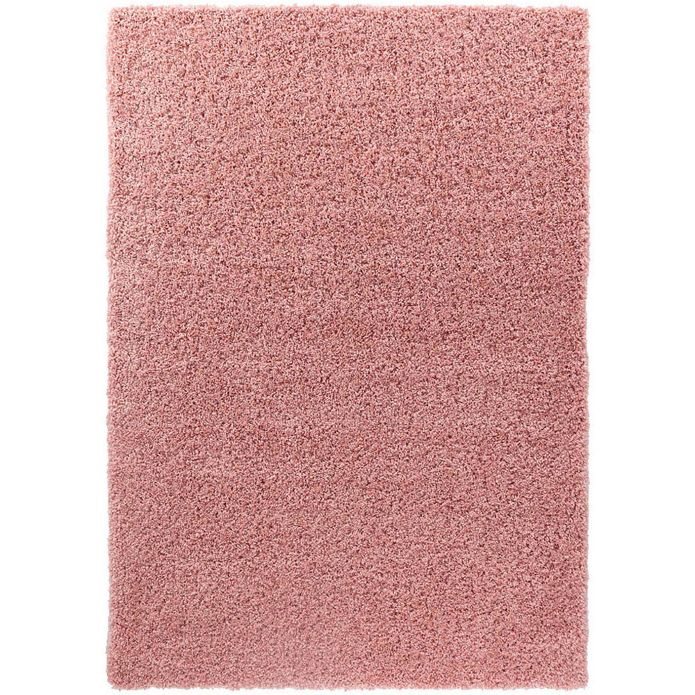 Desire Rugs Oxford Baby Pink Plain Shaggy Rug 200 x 290cm | Wilko