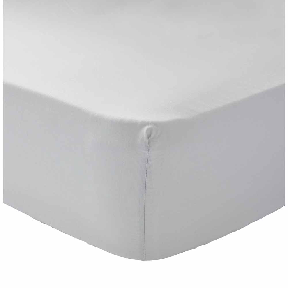 Wilko Easy Care Single Silver Fitted Bed Sheet Wilko