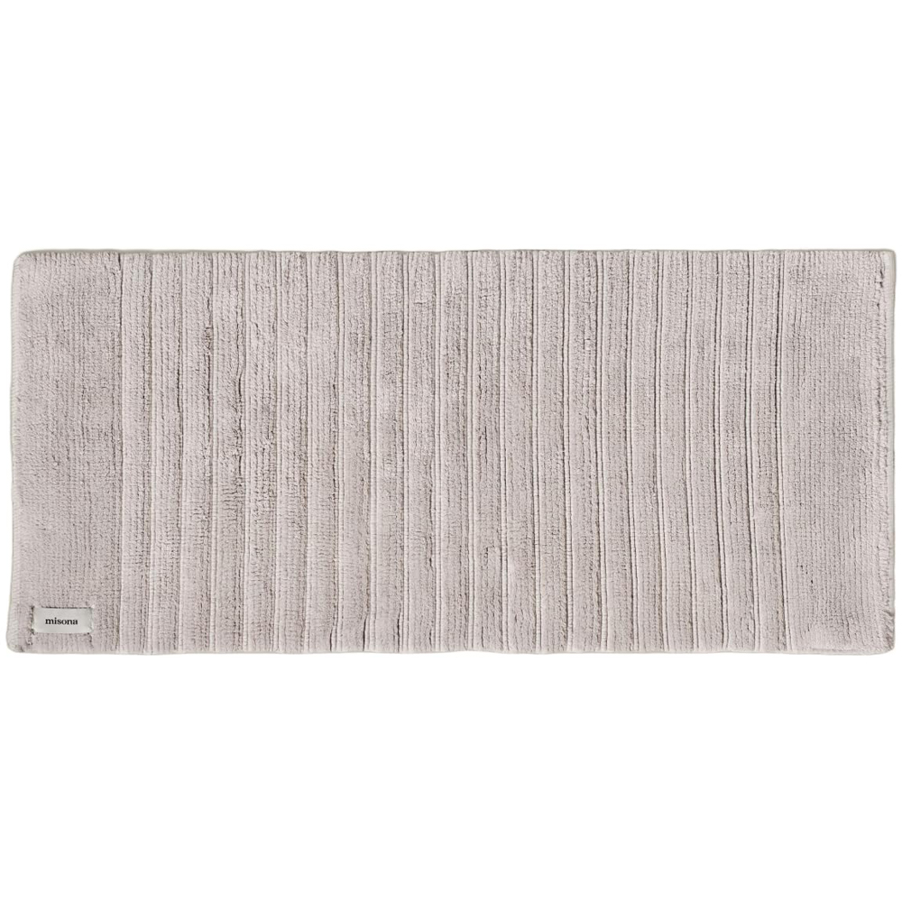 Misona Light Grey Organic Cotton Bath Runner Mat 50 x 110cm | Wilko