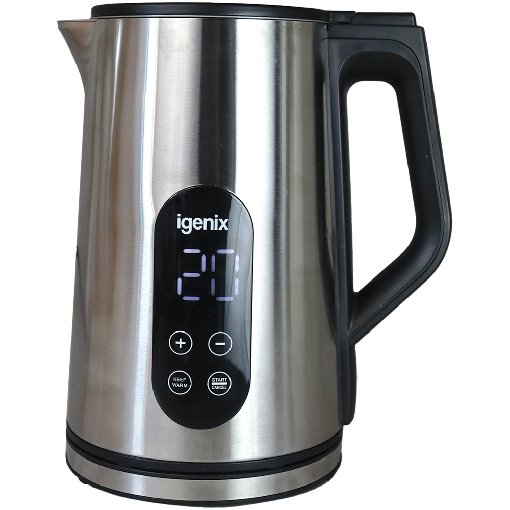 Igenix IGK01550SS Stainless Steel Digital 1.5L Jug Kettle 3000W | Wilko