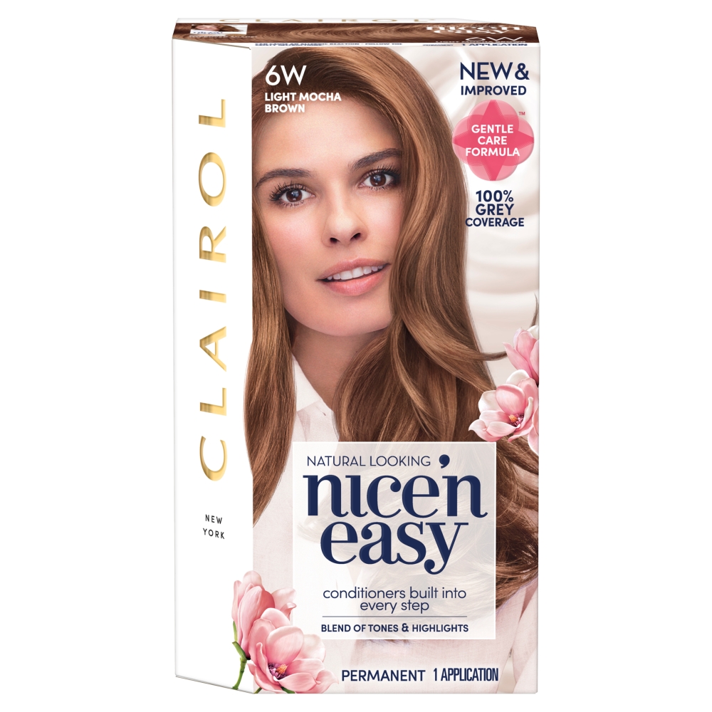 Clairol Nice'n Easy Permanent 6W Light Mocha Brown Hair Dye Wilko