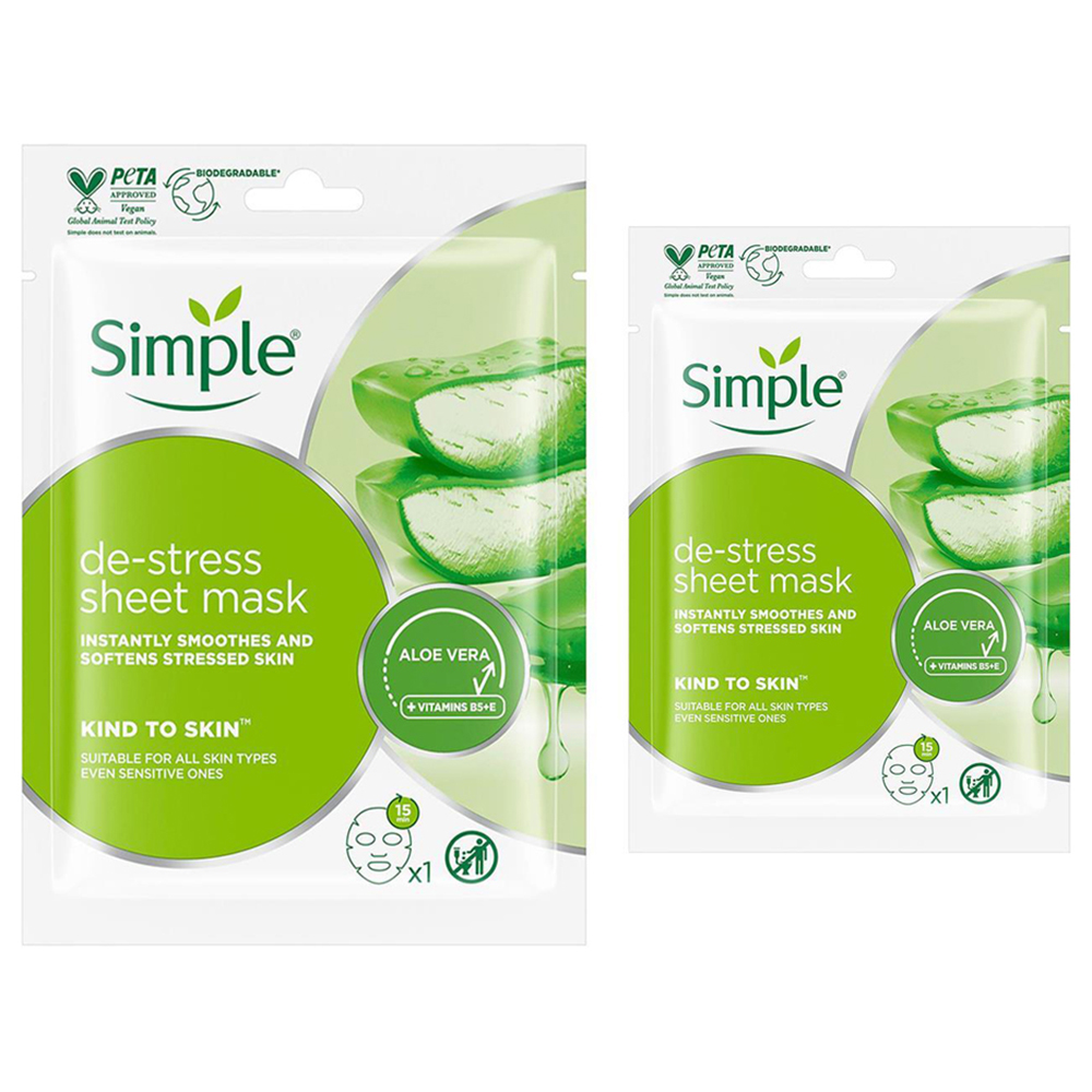 Simple Sheet Daily Skin Detox Sheet Mask 21ml 2 Pack | Wilko