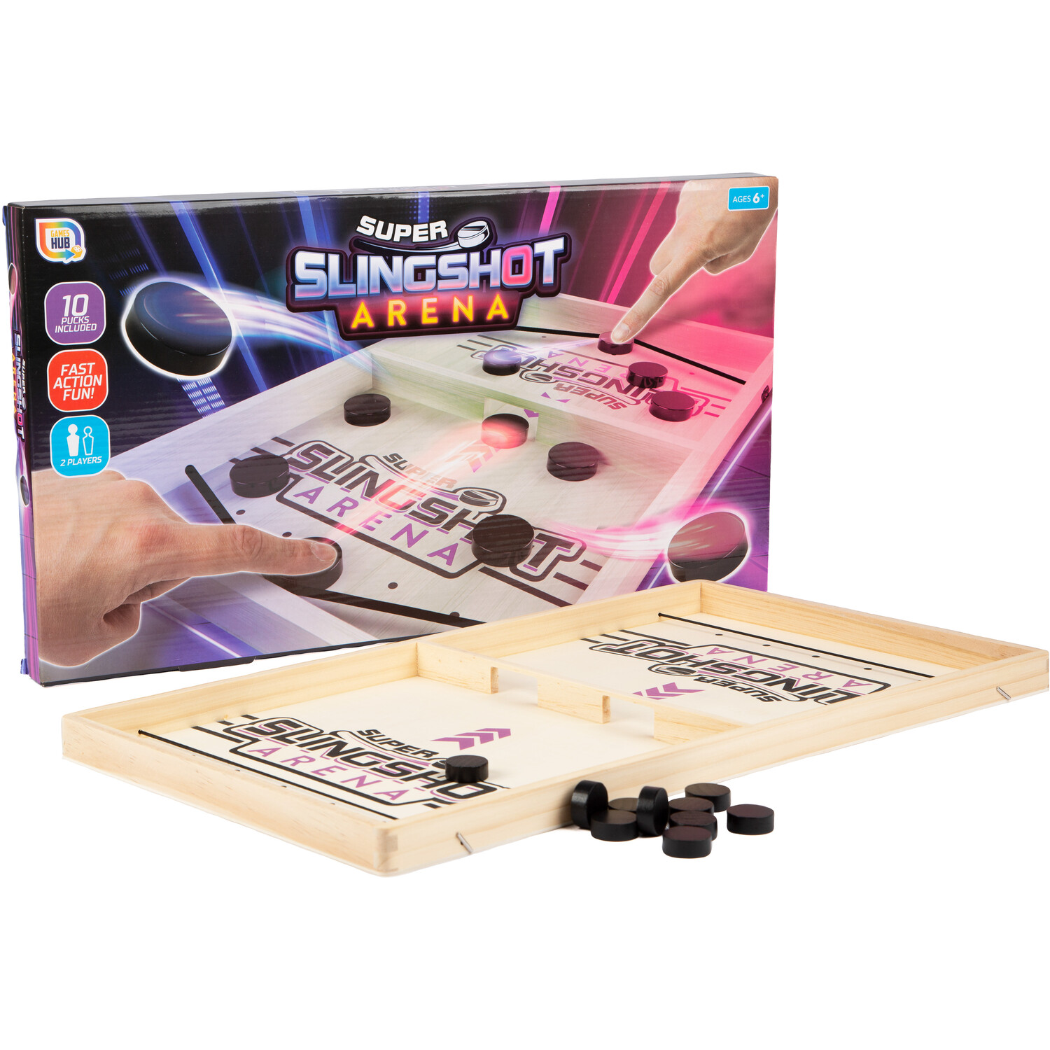 Games Hub Natural Super Slingshot Arena Wilko