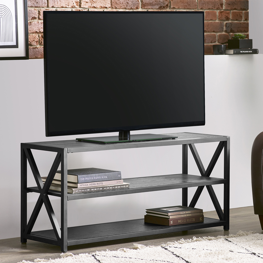 Julian Bowen Lima 2 Shelf Black Ash TV Unit Wilko