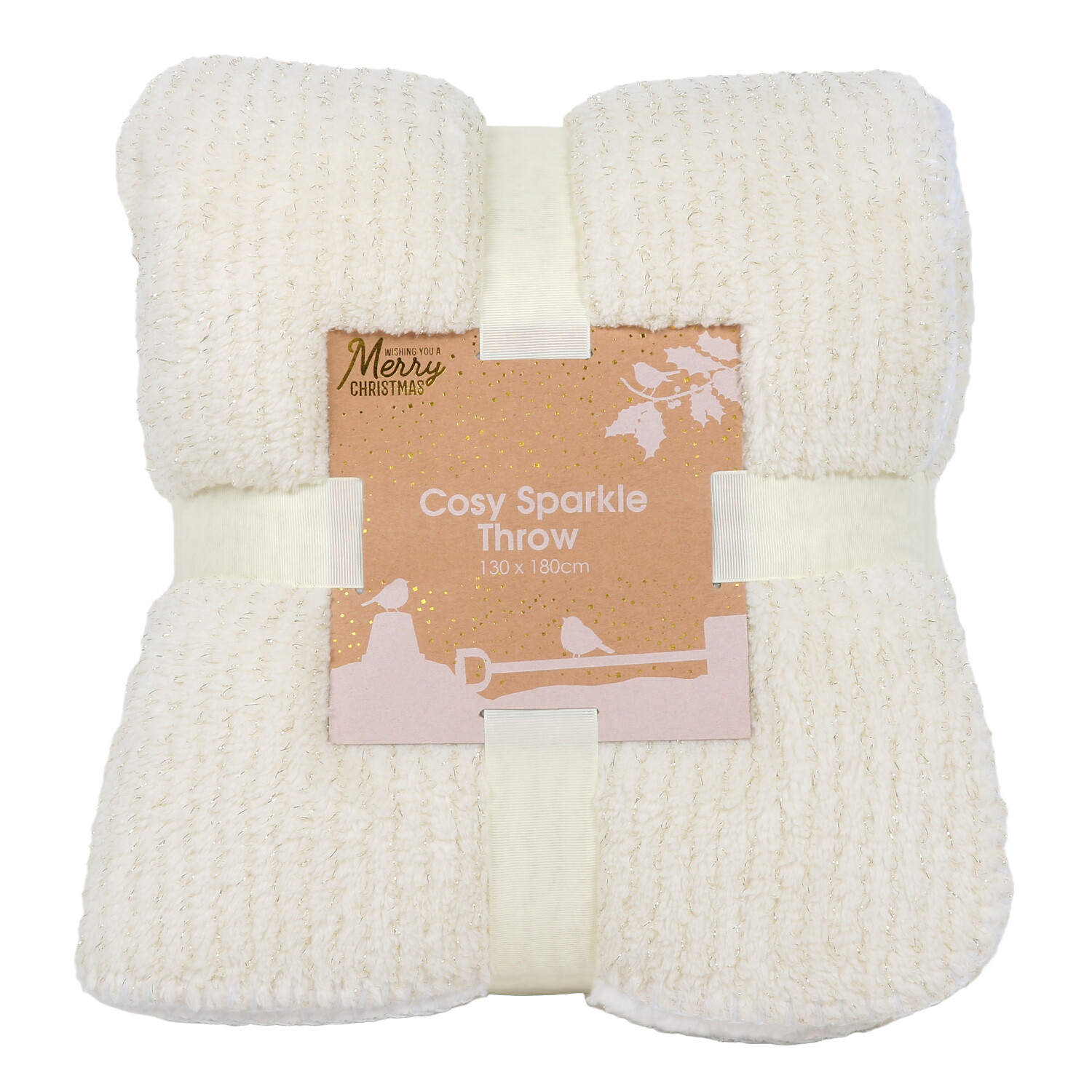 Cosy Sparkle Throw Gold Wilko