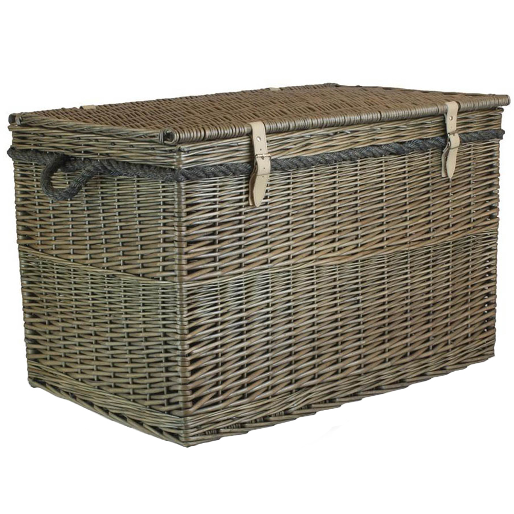 Red Hamper Large Antique Wash Wicker Storage Basket Wilko