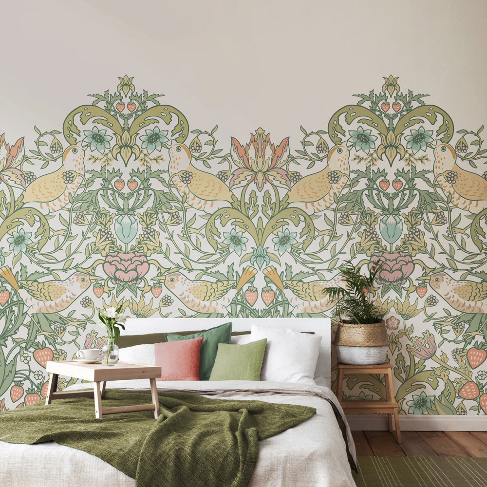 Origin Murals Birds Fruit and Foliage Multicolour Wall Mural | Wilko