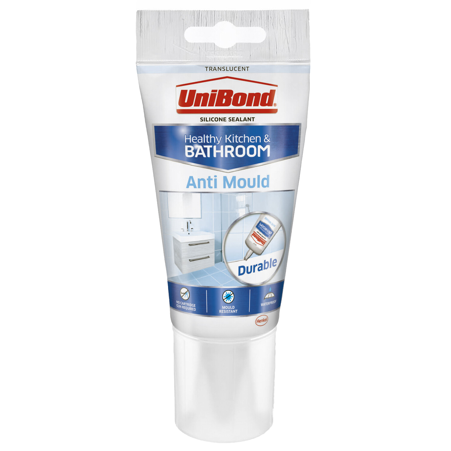 UniBond Anti Mould Kitchen and Bathroom Silicone Sealant 247g Wilko