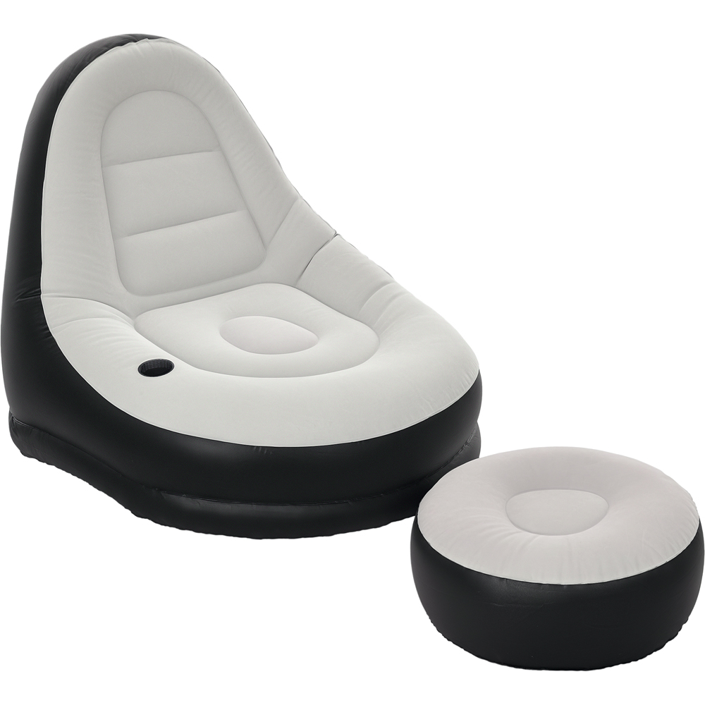 Outsunny Grey Inflatable Chair with Footstool | Wilko