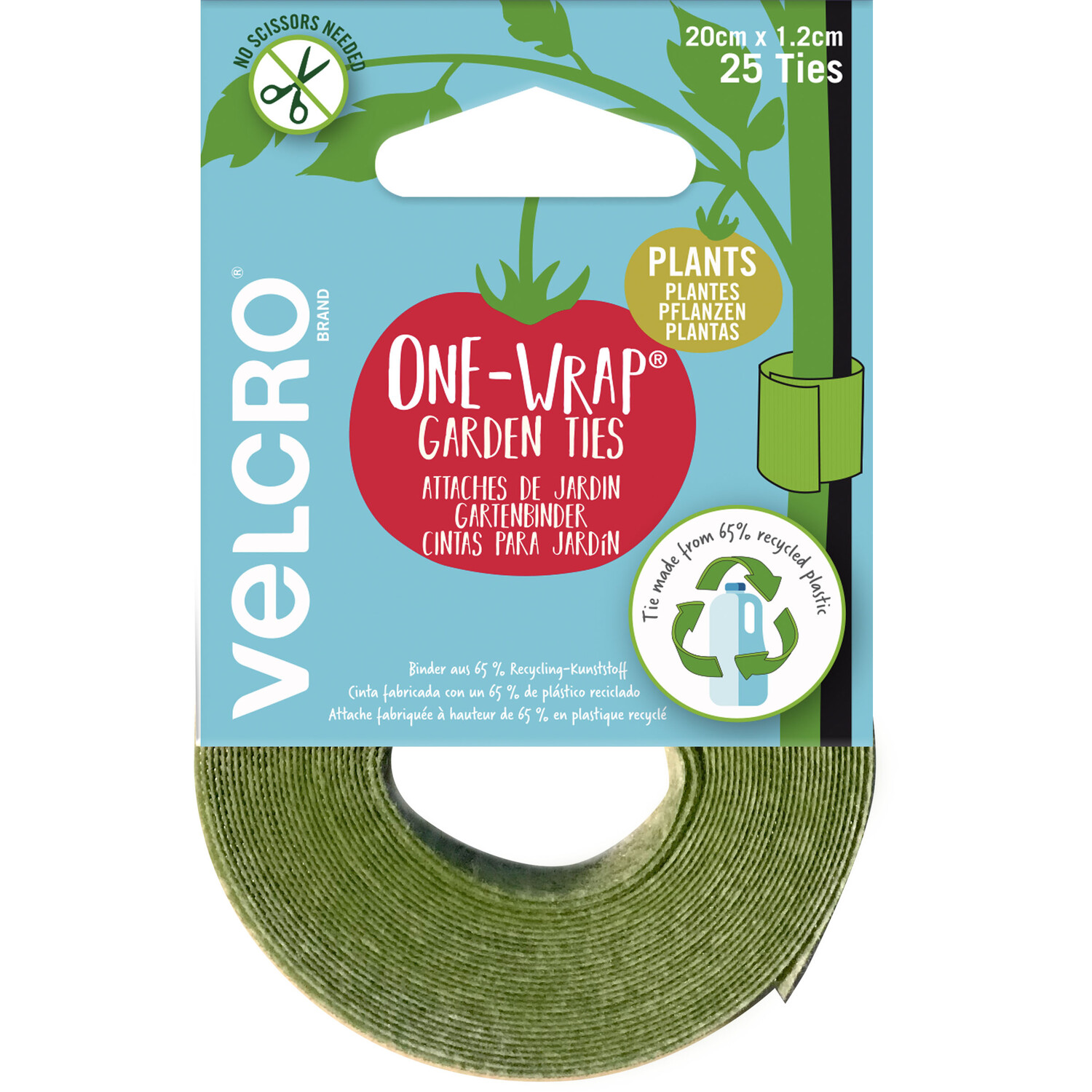 Velcro One Wrap Plant Ties Green / 5m Wilko