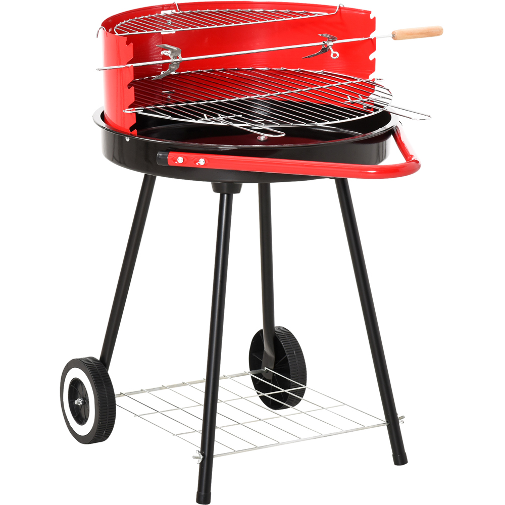 Outsunny 3 Layer Red Charcoal Barbecue Grill Wilko