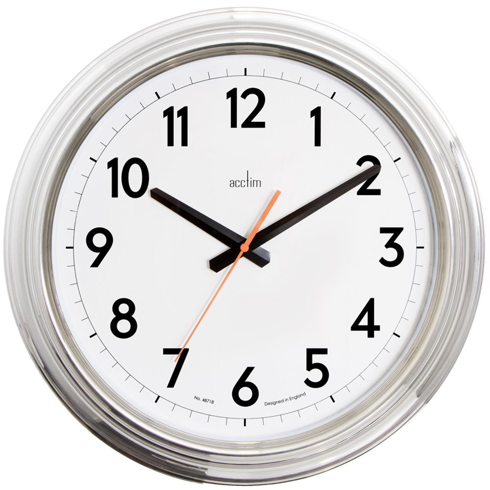 Acctim Clayton Chrome Effect Wall Clock 40cm Wilko