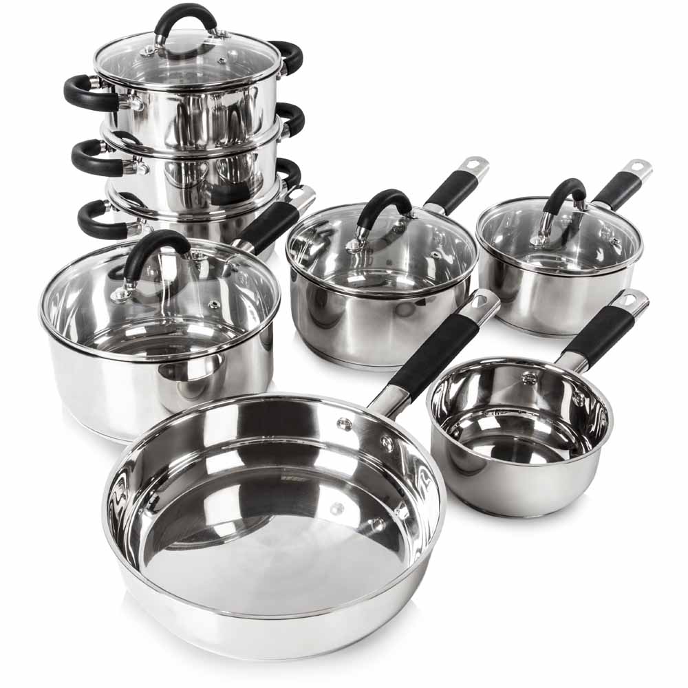 Tower S/S Pan Set 8 Piece Wilko