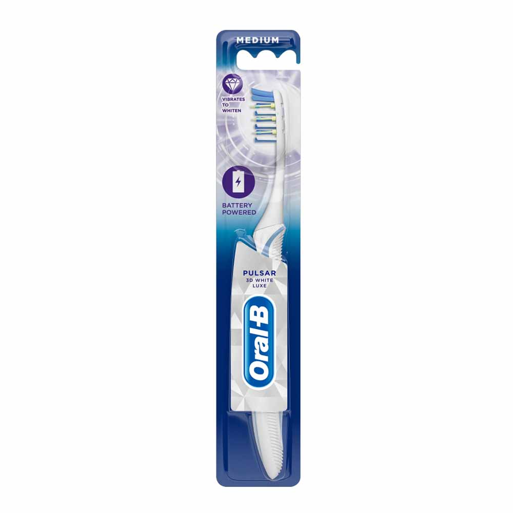 OralB Pulsar 3D White Luxe Battery Powered Manual Toothbrush Wilko