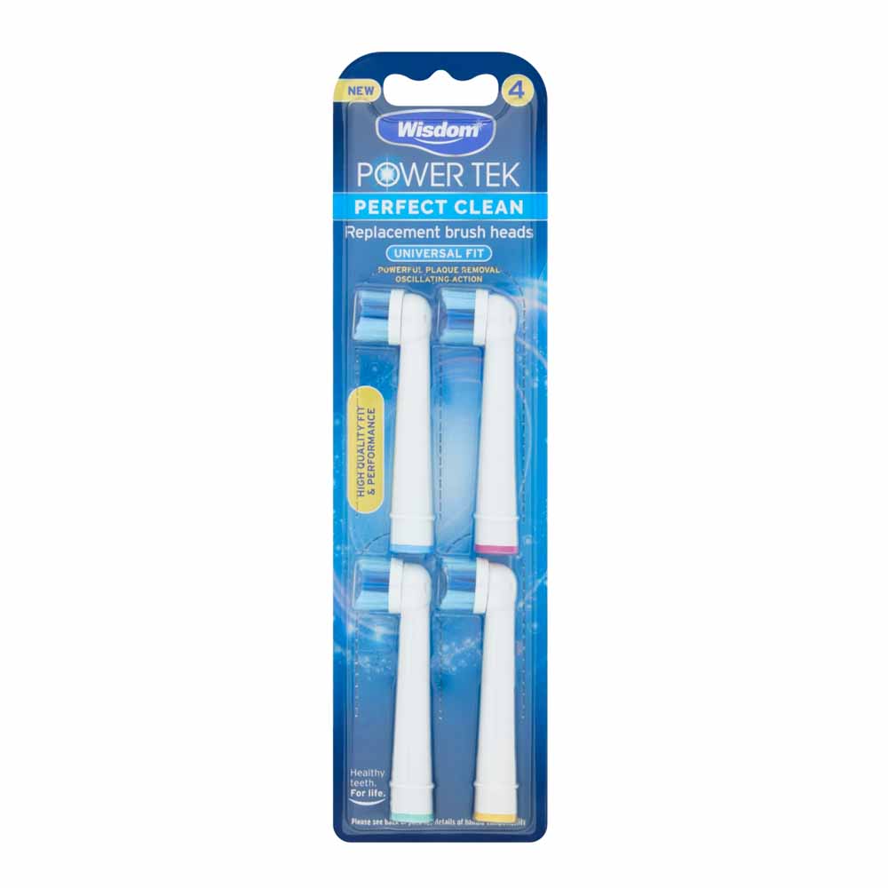 Wisdom Powertek Replacement Heads 4 Pack Wilko