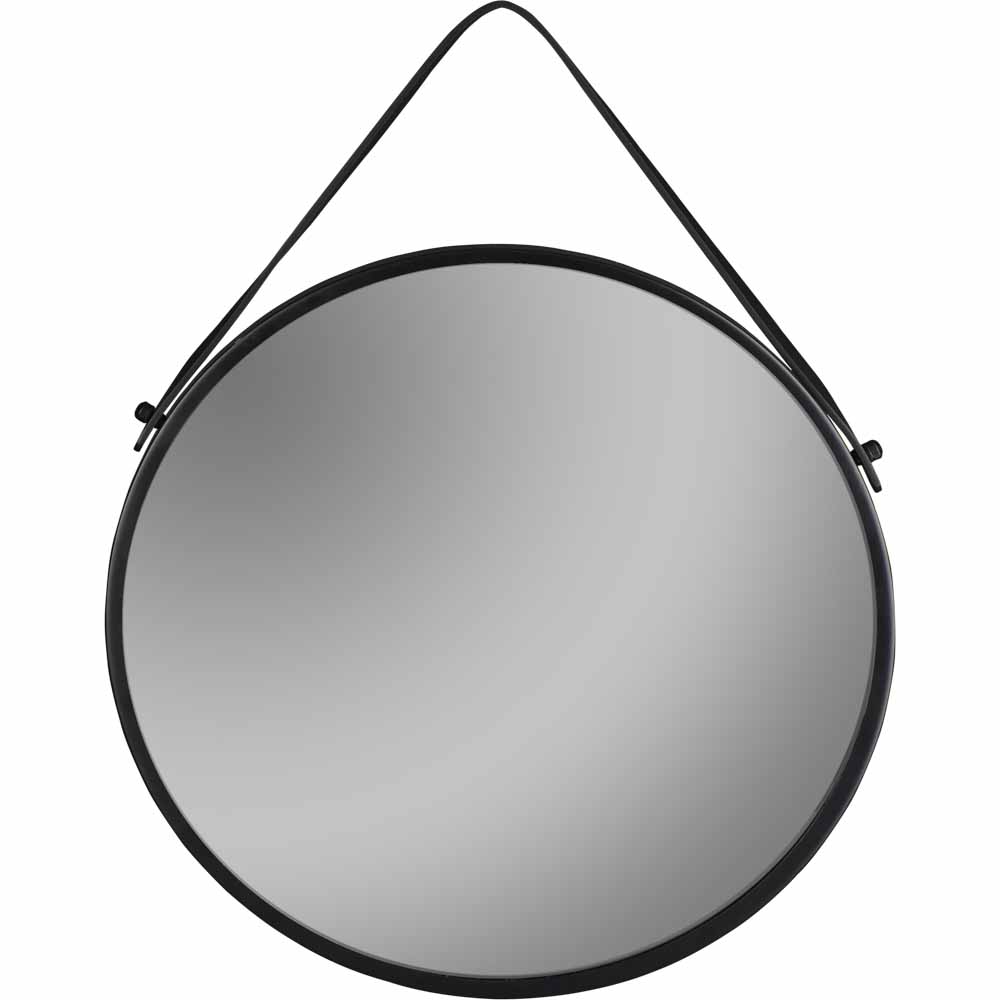 Wilko Black Hang Mirror Round Wilko