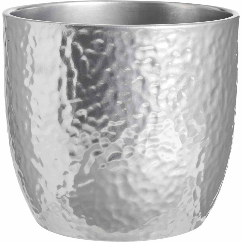 Wilko Silver Hammered Planter Wilko