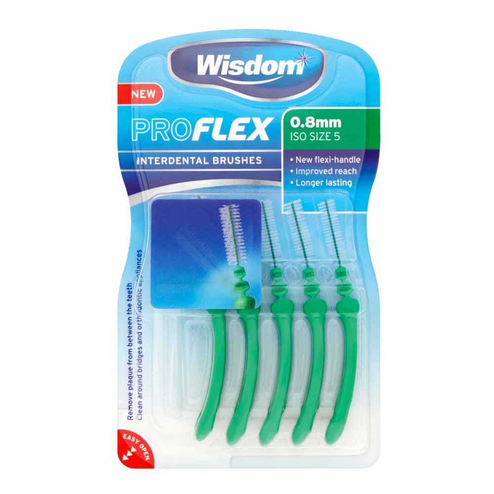 Wisdom Pro Flex Interdental Brushes 0.8mm Wilko