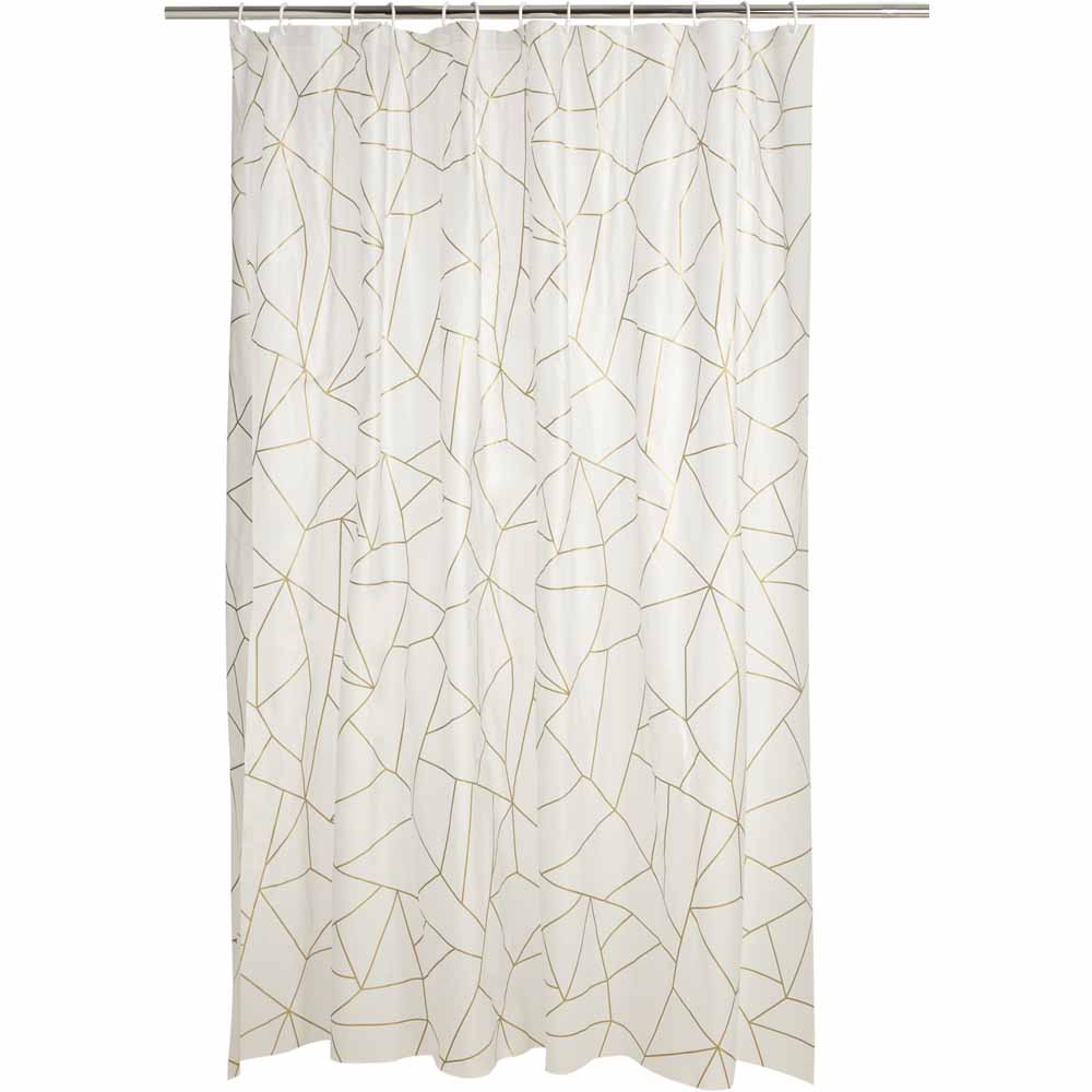 Wilko Gold Triangular Shower Curtain Wilko