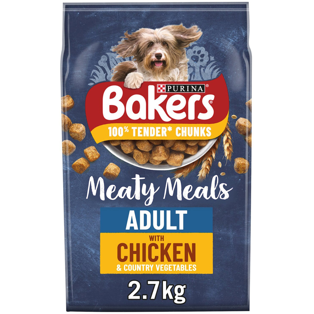 Bakers Meaty Meals Chicken and Country Vegetables Dry Adult Dog Food 2.7kg