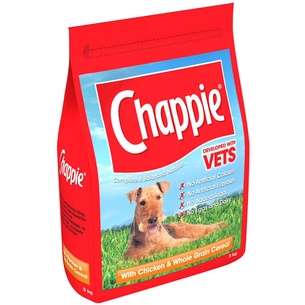 Chappie Chicken and Wholegrain Cereal Complete Adult Dry Dog Food 3kg