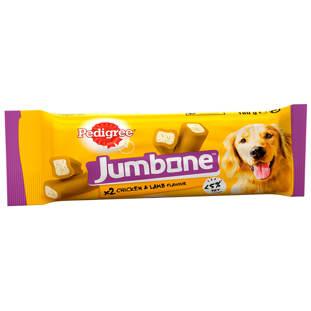 Pedigree Jumbone Chicken and Lamb Chew Medium Adult Dog Treat 180g 2 Pack