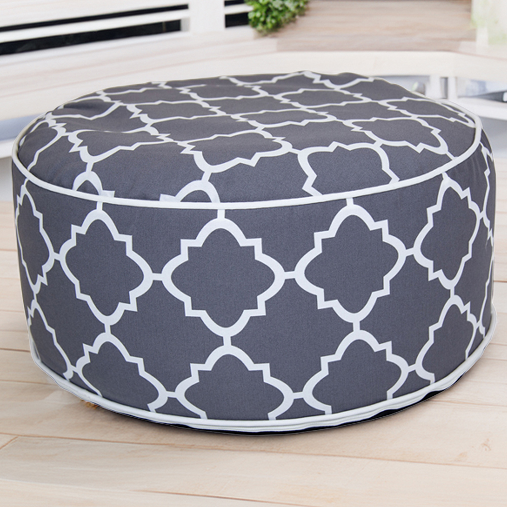 Charles Bentley Indoor/Outdoor Inflatable Foot Stool Pouffe Bean Bag - Grey