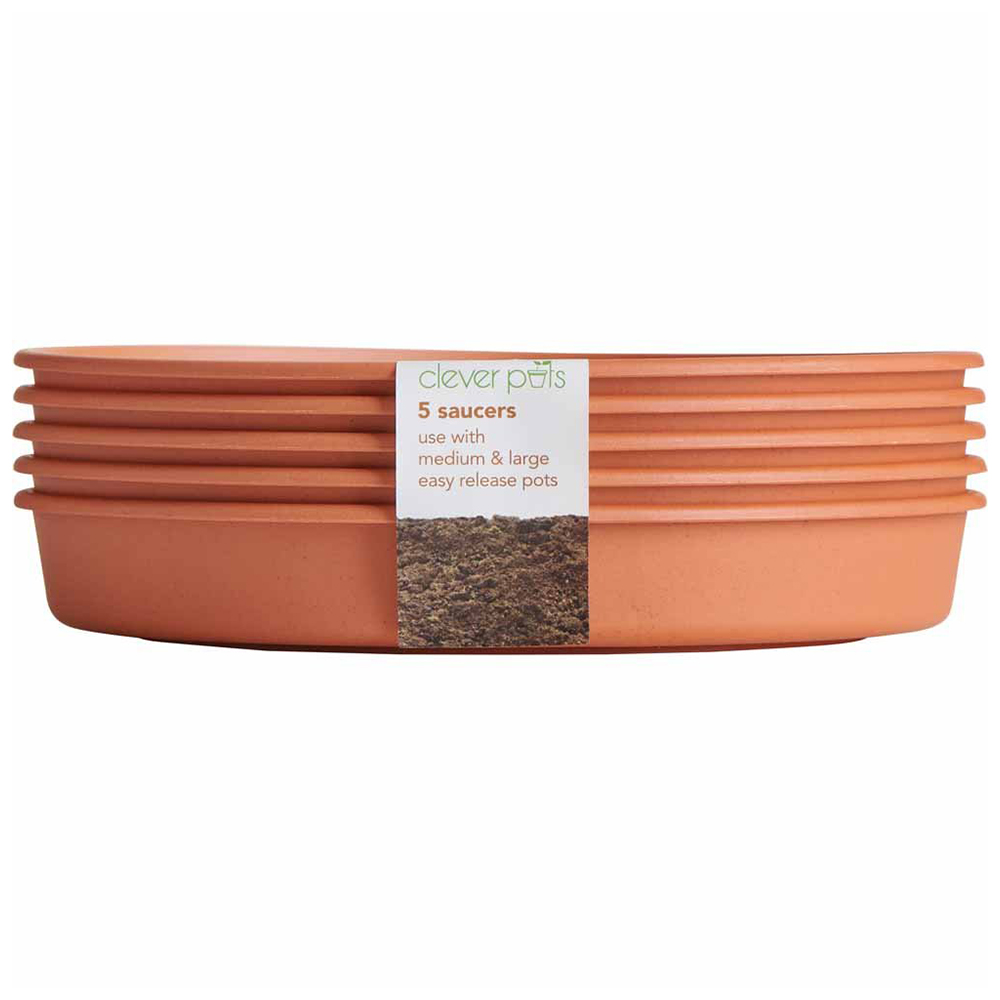 Clever Pots - Plant Pot Saucers - Medium - Pack of 5
