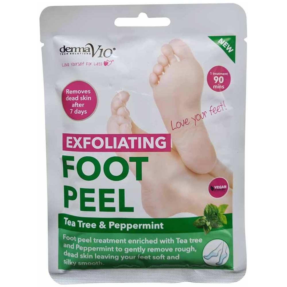 Derma V10 - Foot Peel - Tea Tree & Peppermint - Exfoliating Treatment