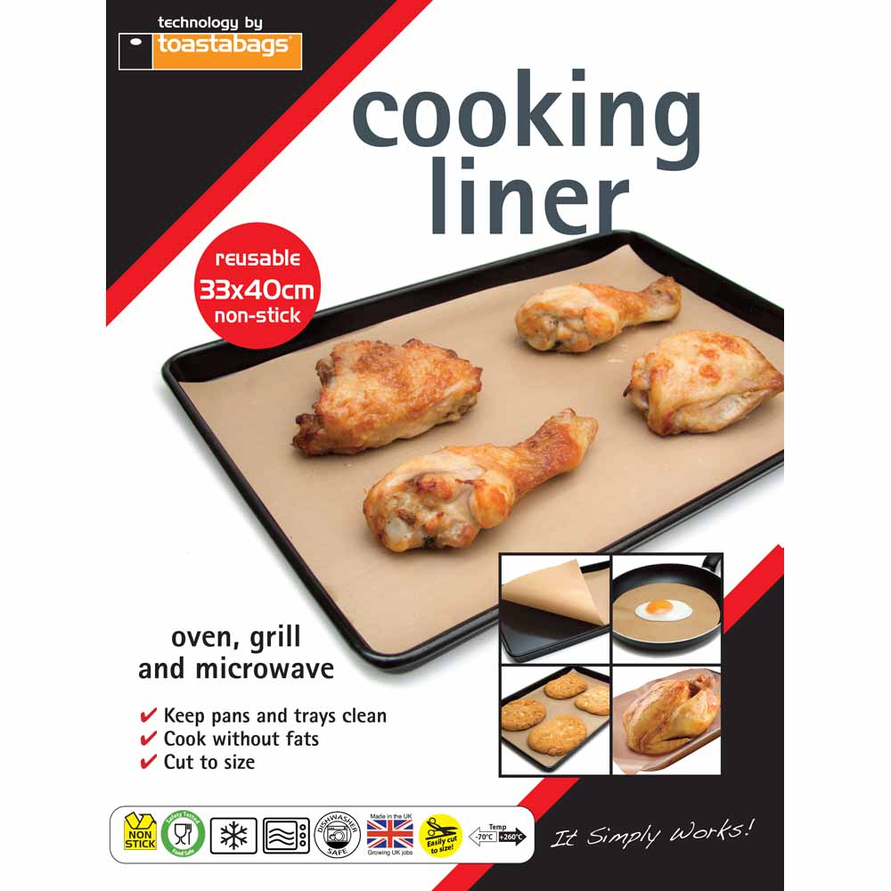Toastabags Oven Tray Liner - 33cm x 40cm - Reusable Non-Stick Cooking Liner