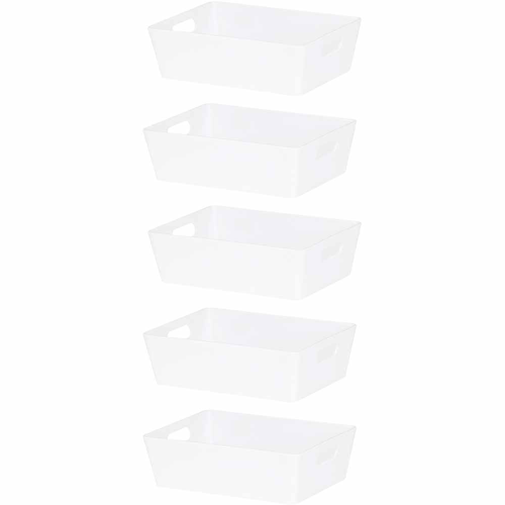 Wham 770ml White Studio 3.1 Rectangular Basket Set of 5