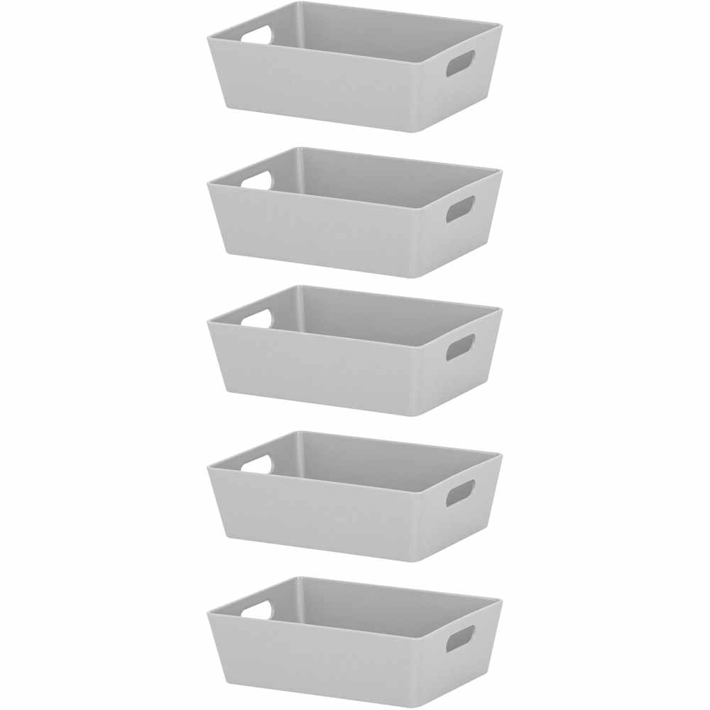 Wham 770ML Grey Studio 3.1 Rectangular Basket Set of 5